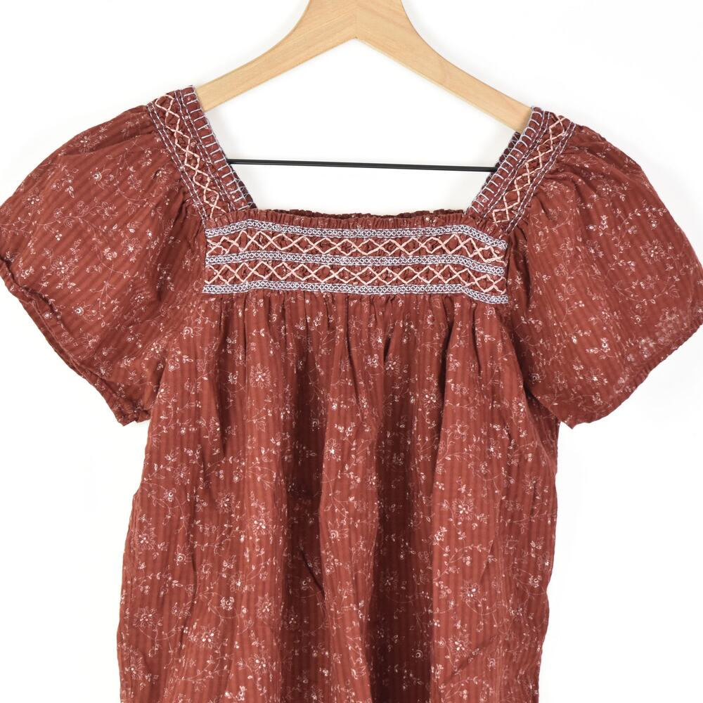 Madewell Square-Neck Smocked Top, XXS - Picture 7 of 8